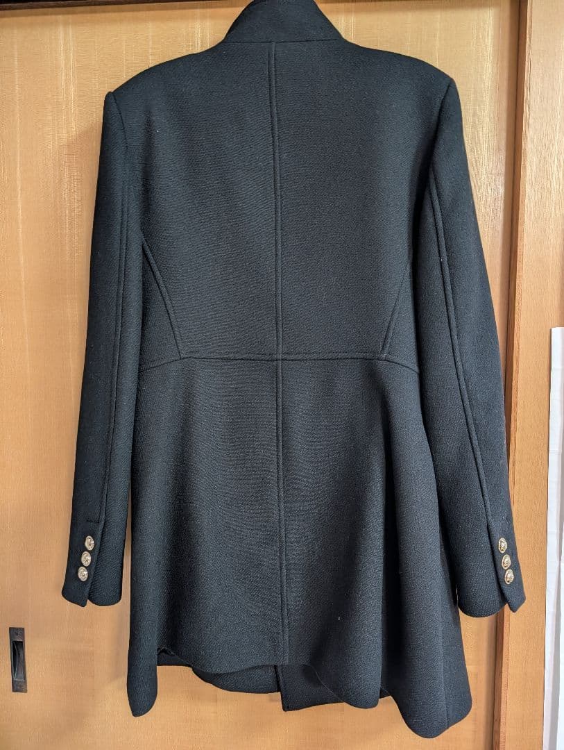 ZARA 新品 ウールダブルブレストコートゴールドボタン L