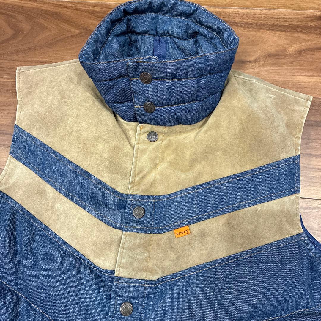 70s スキーリーバイス ビンテージ デニム ダウンベスト Lサイズ