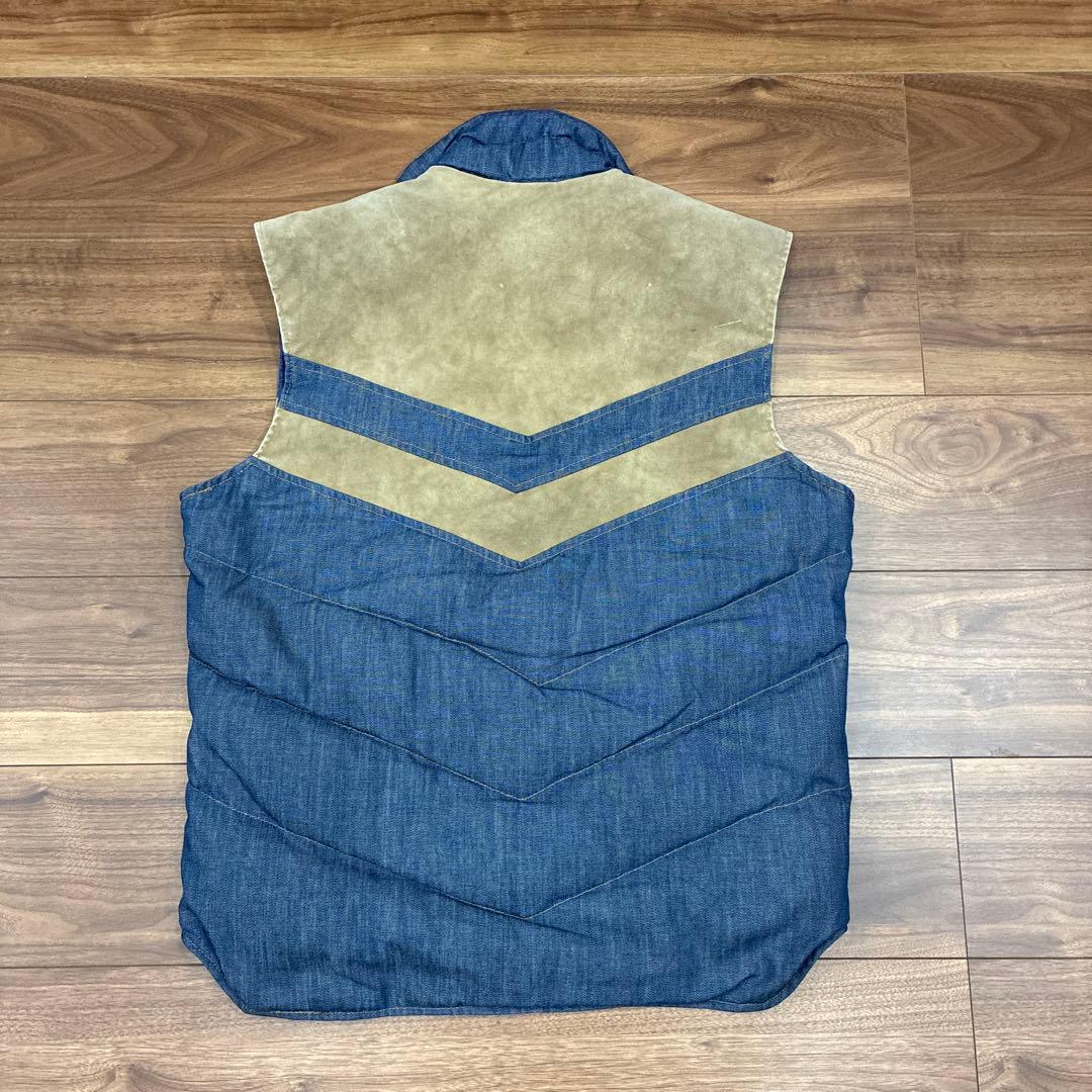 70s スキーリーバイス ビンテージ デニム ダウンベスト Lサイズ