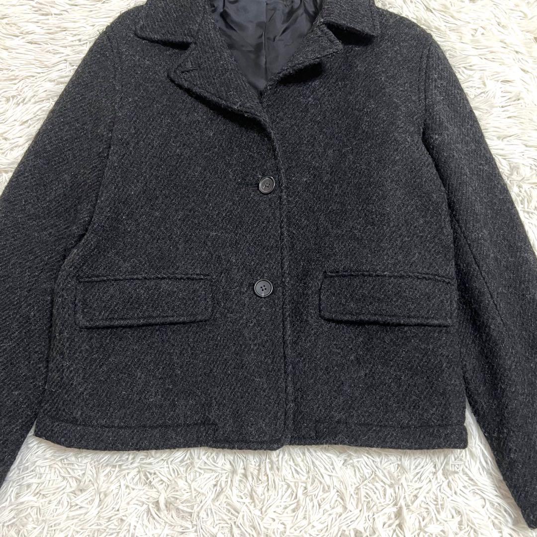 マーガレットハウエル ステンカラーウールショートコート グレー M