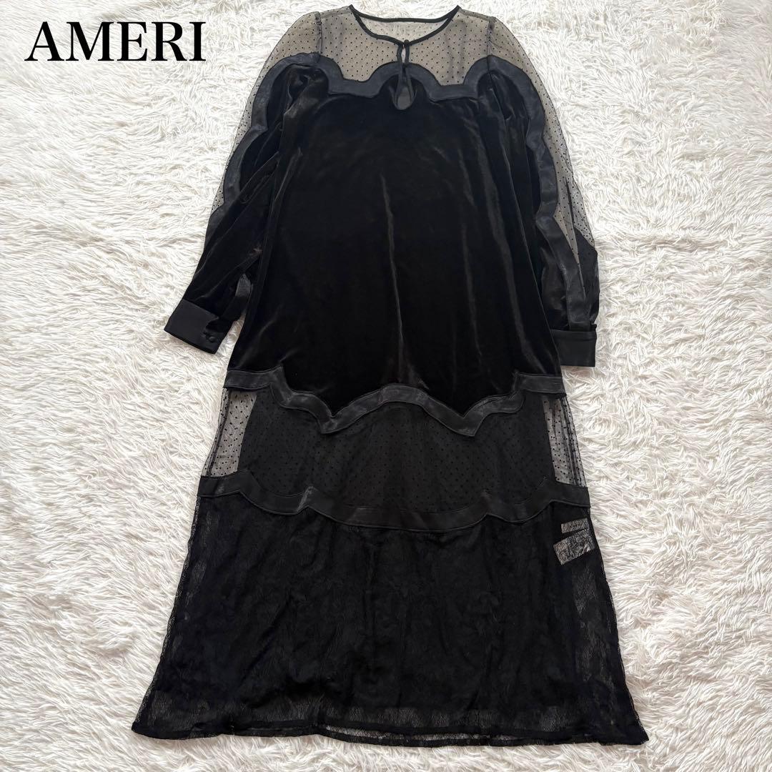 極美品✨AMERI WAVE SWITCH SHEER DRESS