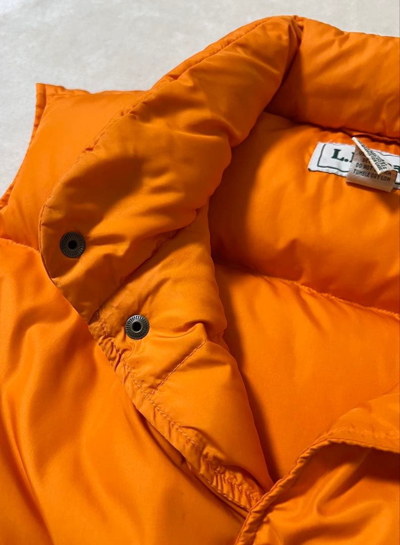 90s 人気のマンゴーオレンジ エルエルビーン ダウンベスト