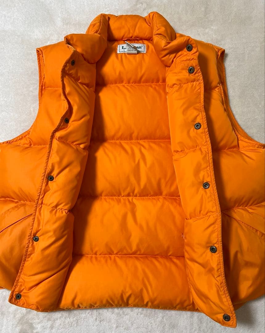 90s 人気のマンゴーオレンジ エルエルビーン ダウンベスト