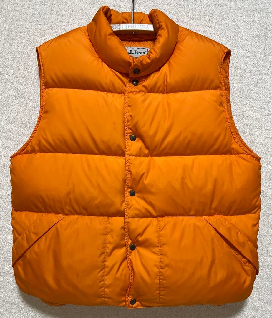 90s 人気のマンゴーオレンジ エルエルビーン ダウンベスト