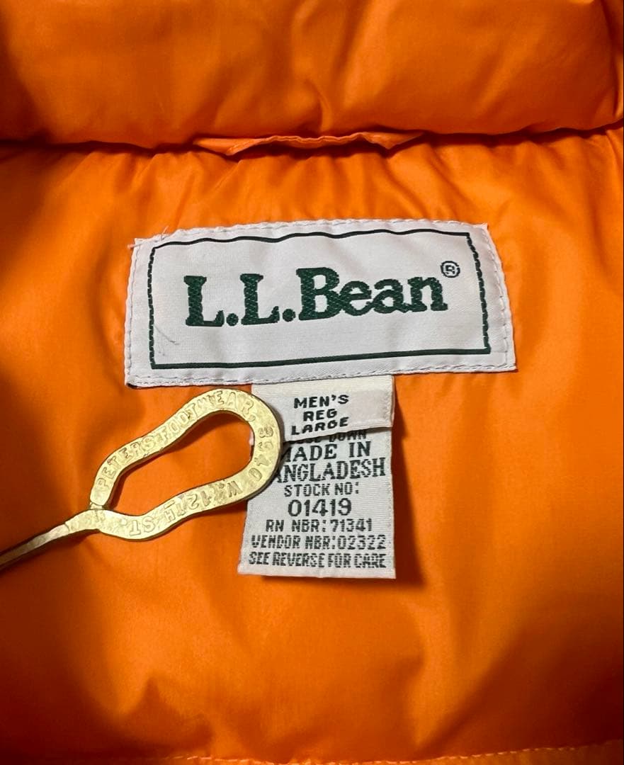 90s 人気のマンゴーオレンジ エルエルビーン ダウンベスト