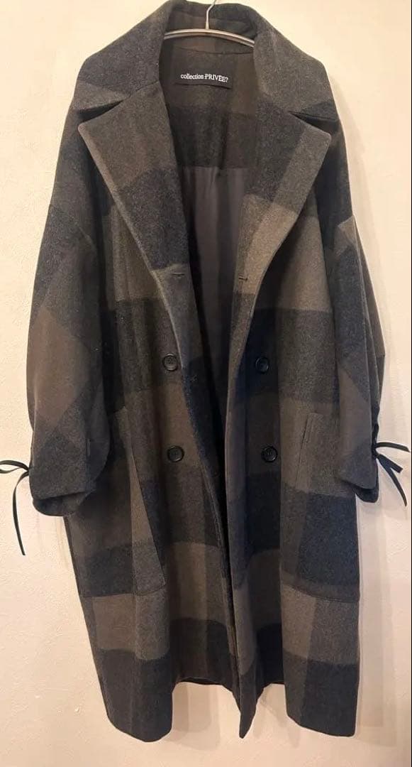 collection PREVEE? プリべ　チェック柄ダブル　ロングコート