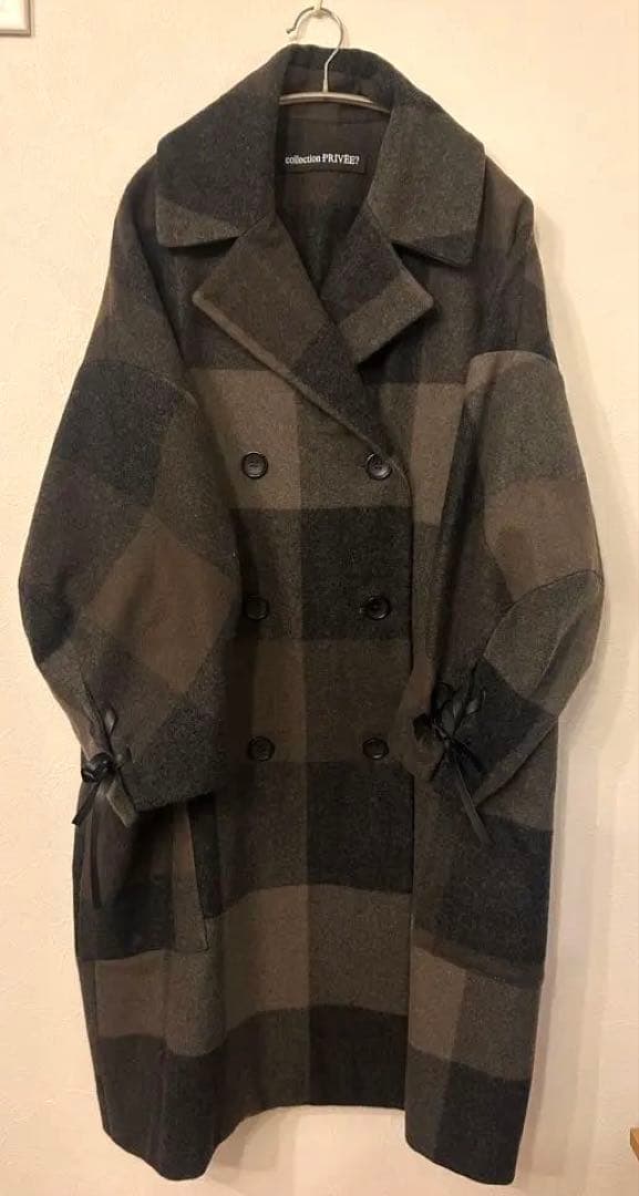 collection PREVEE? プリべ　チェック柄ダブル　ロングコート