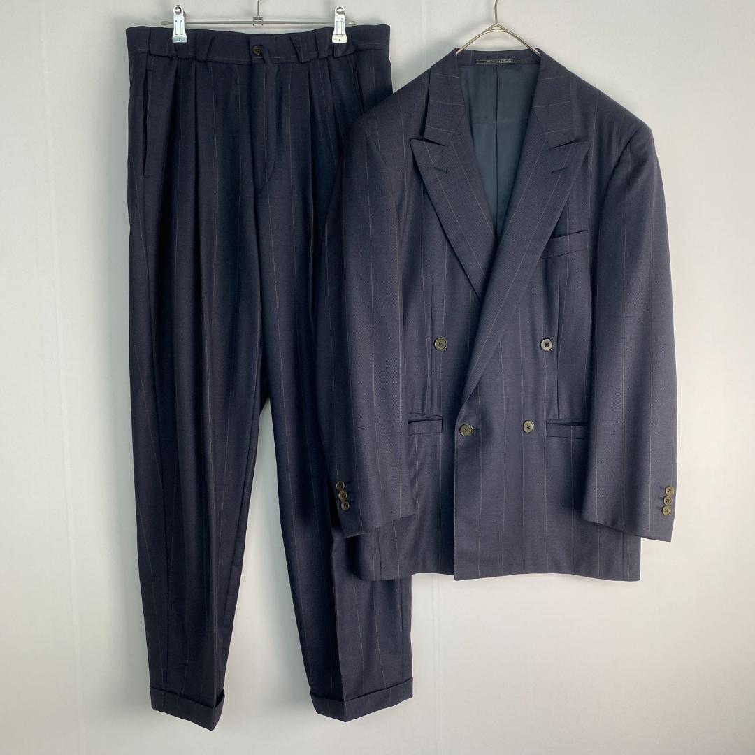 ジャンニヴェルサーチ　スーツ　ダブルスーツ　ストライプ　ヴィンテージ