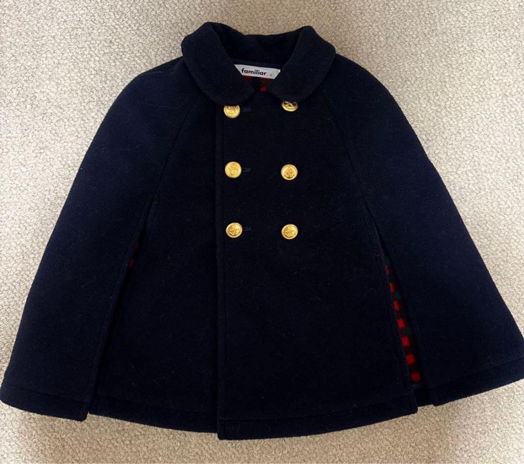 ファミリア コート ケープ ポンチョ 100-110サイズ