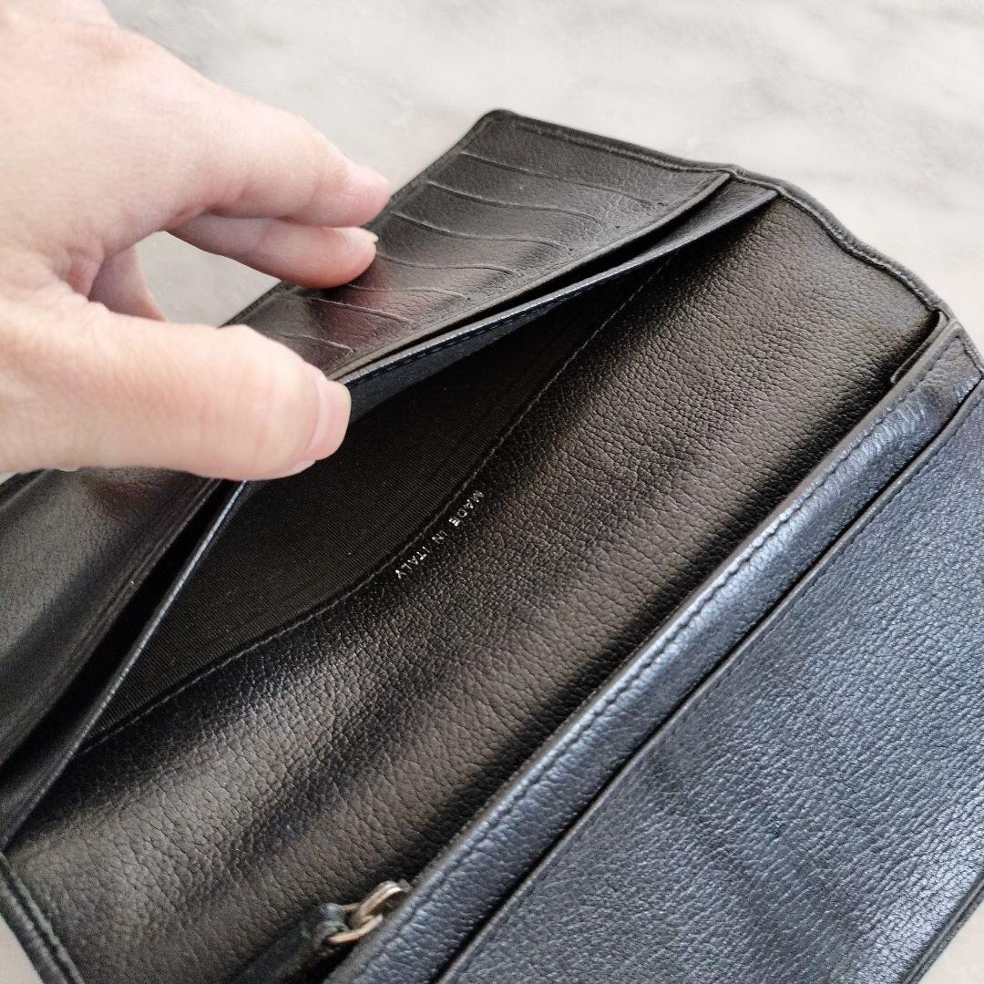 CHANEL カメリア型押し ココマーク 長財布 ブラック