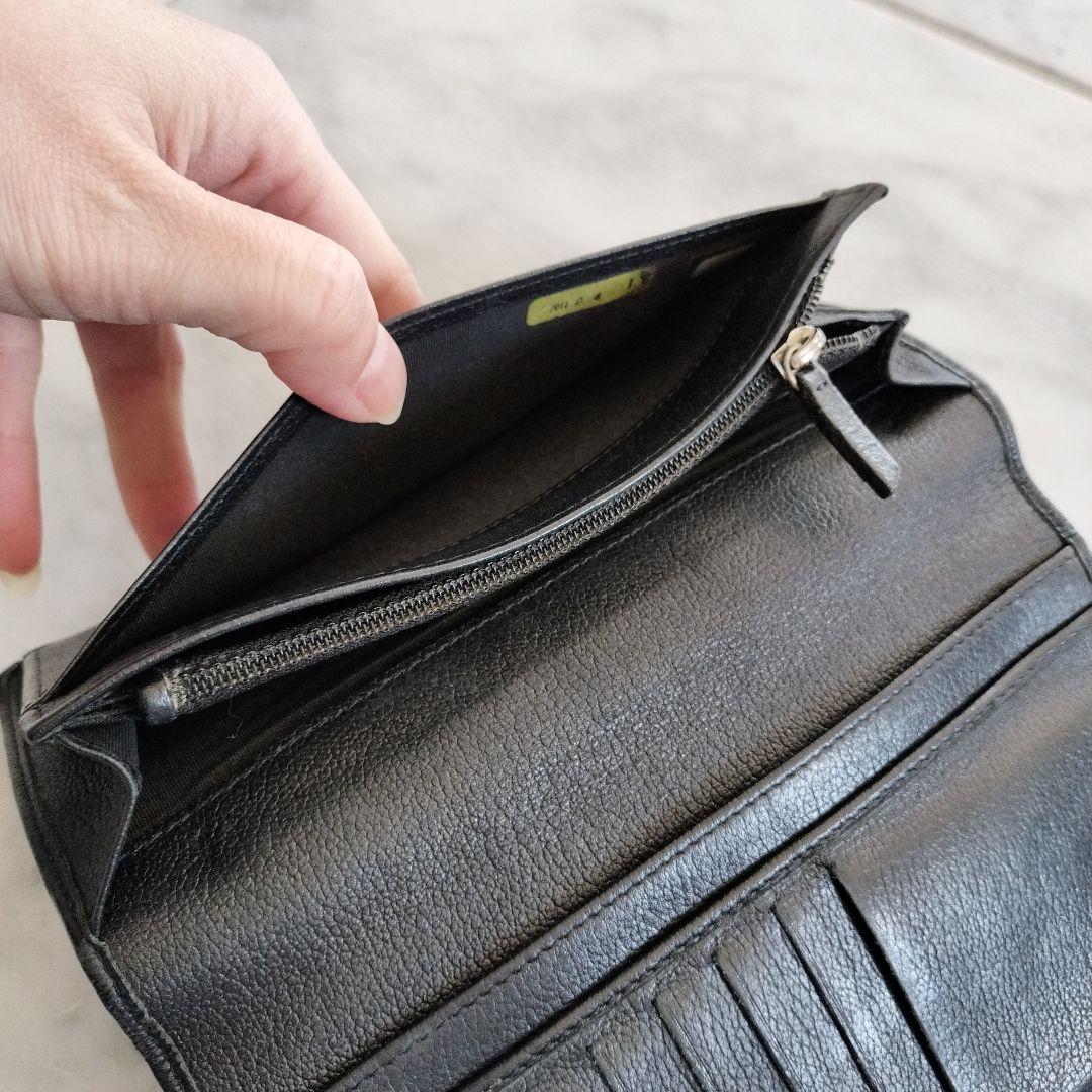 CHANEL カメリア型押し ココマーク 長財布 ブラック