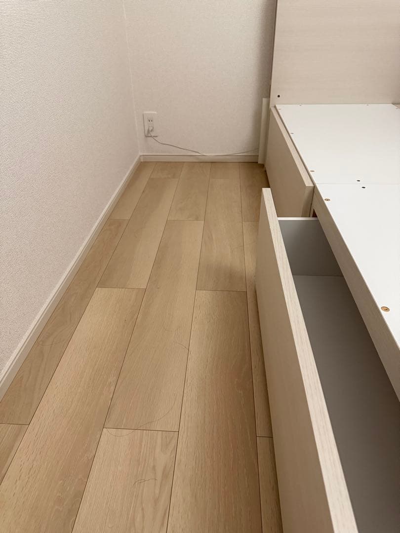 ニトリのセミダブル棚・サイド収納付きベッドフレーム(NS-003 深型/すのこ)