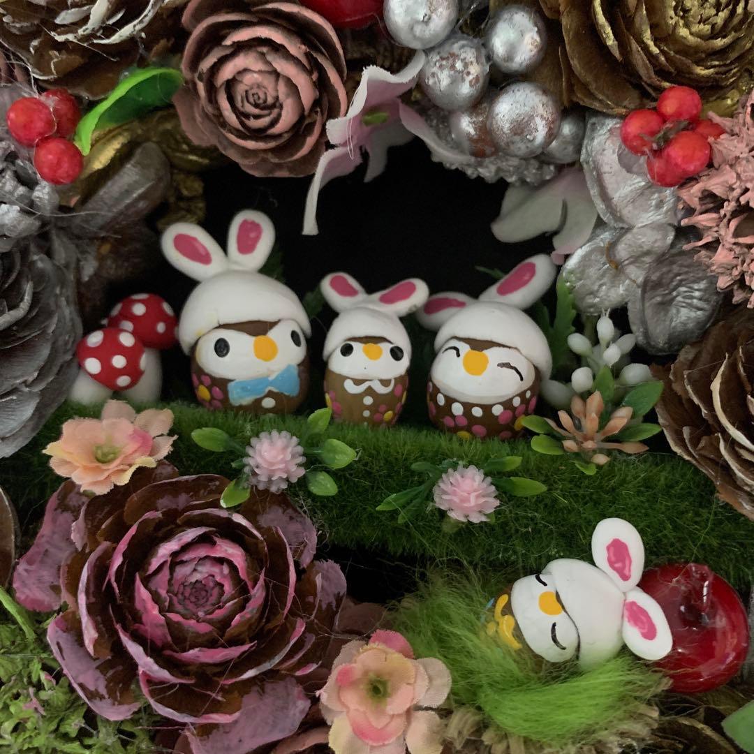 どんぐりアート♡春のオブジェ2点 ・掛けるタイプ2点