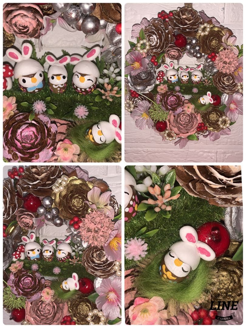 どんぐりアート♡春のオブジェ2点 ・掛けるタイプ2点