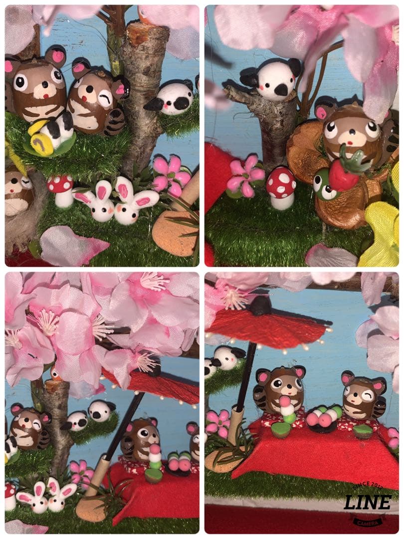 どんぐりアート♡春のオブジェ2点 ・掛けるタイプ2点