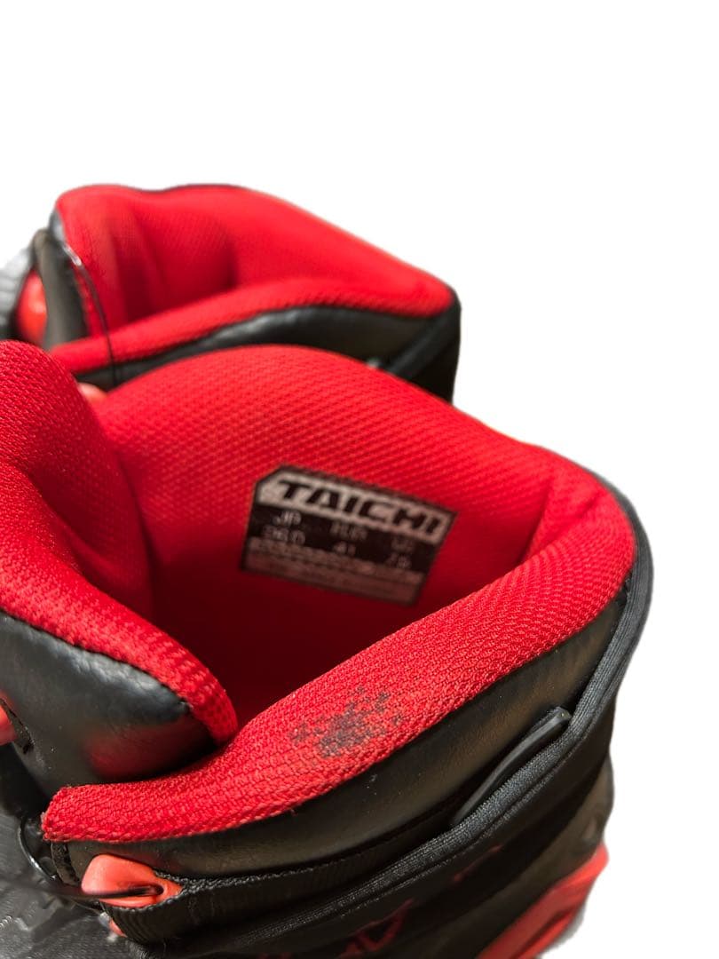 TAICHI バイク用靴 ブラック/レッド　ライディングシューズ　26cm