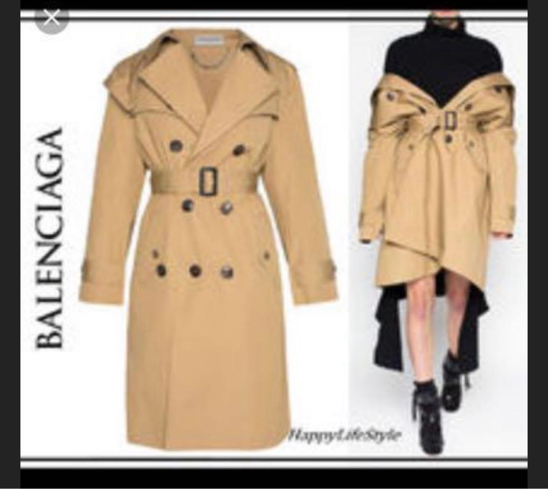 BALENCIAGA バレンシアガ　スイングトレンチコート　ブラック