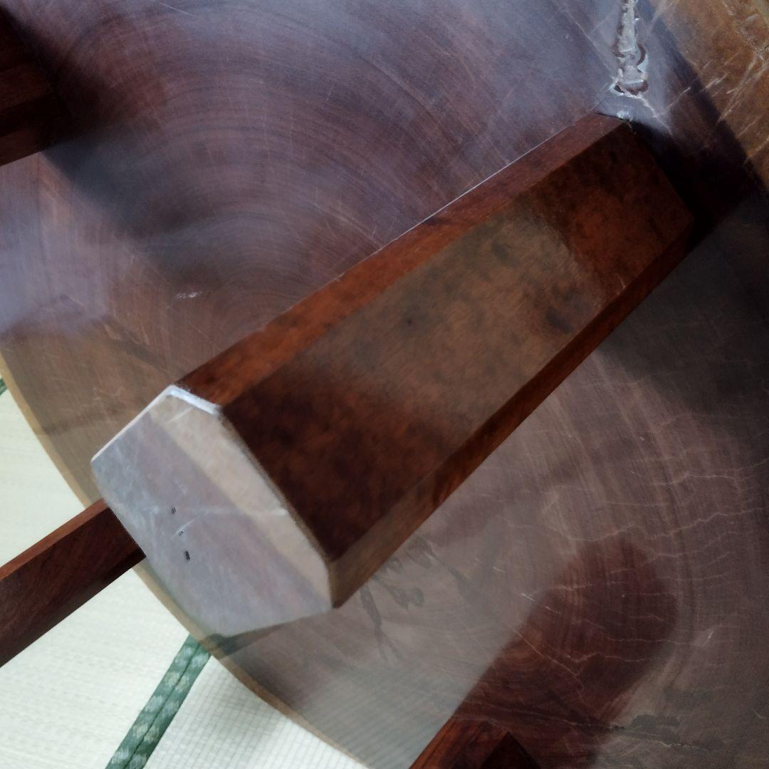 昭和レトロ 銘木 欅材 一枚板 大型座卓 円卓 センターテーブル サイドテーブル