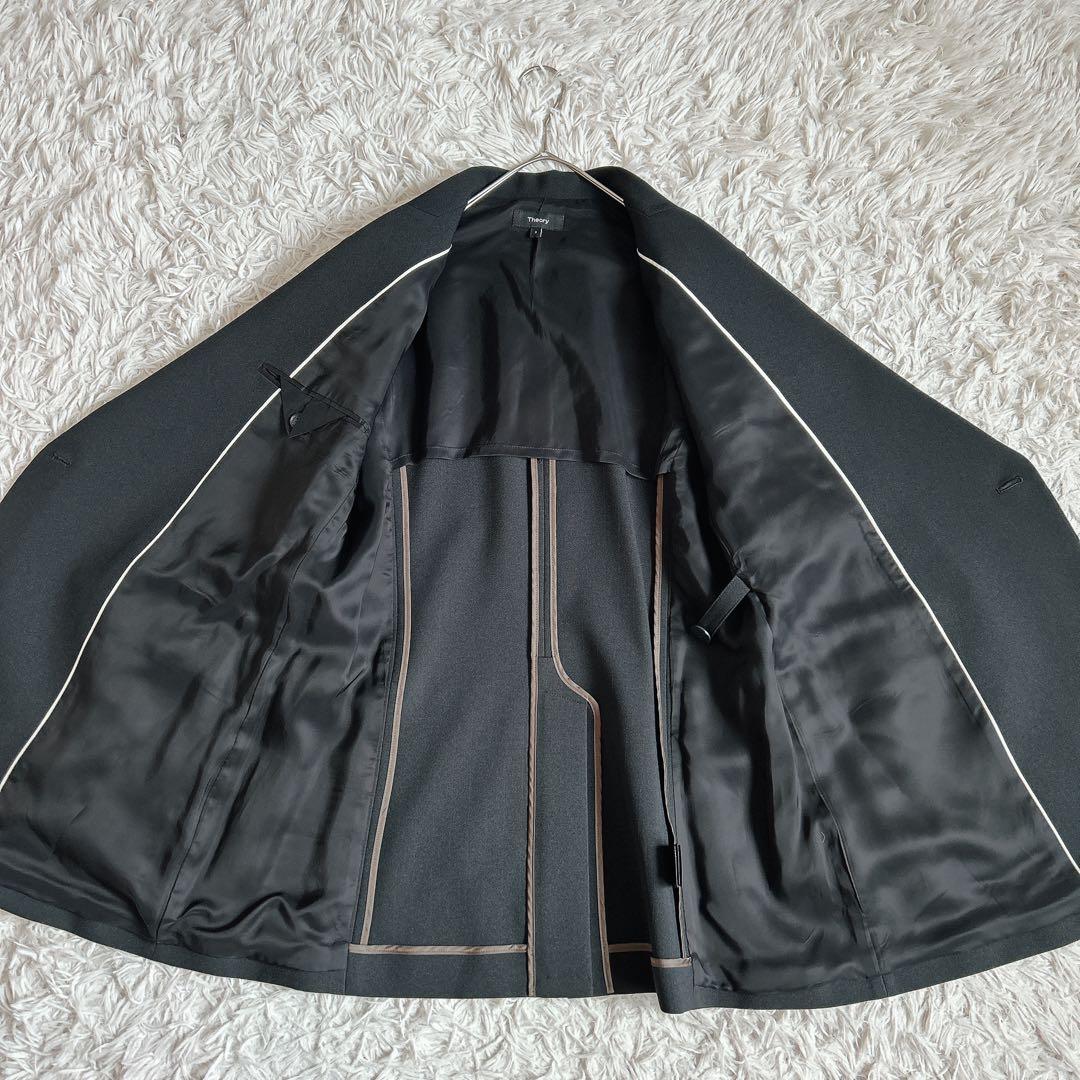 極美品⁂セオリー⁂オーバーラップジャケット　テーラード　ブラック　黒　M
