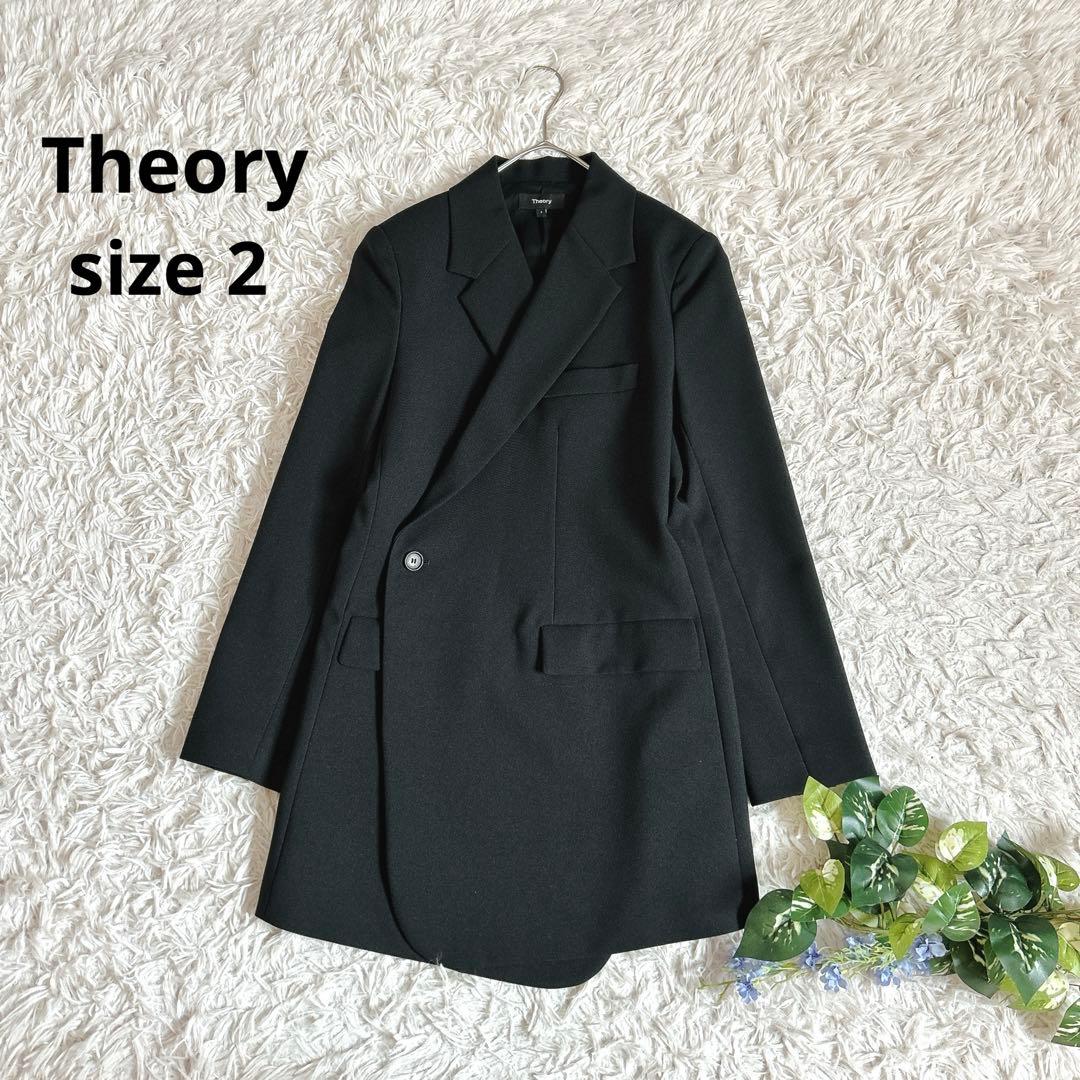 極美品⁂セオリー⁂オーバーラップジャケット　テーラード　ブラック　黒　M