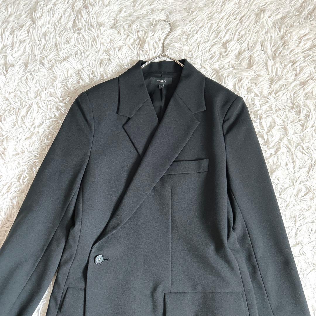 極美品⁂セオリー⁂オーバーラップジャケット　テーラード　ブラック　黒　M