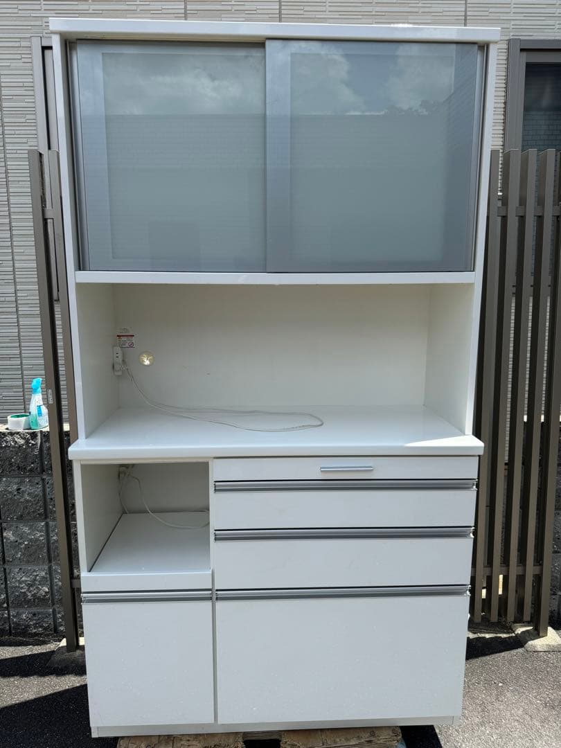 奈良発 120ハイタイプ 松田家具 / 大川 キッチン レンジボード 食器棚