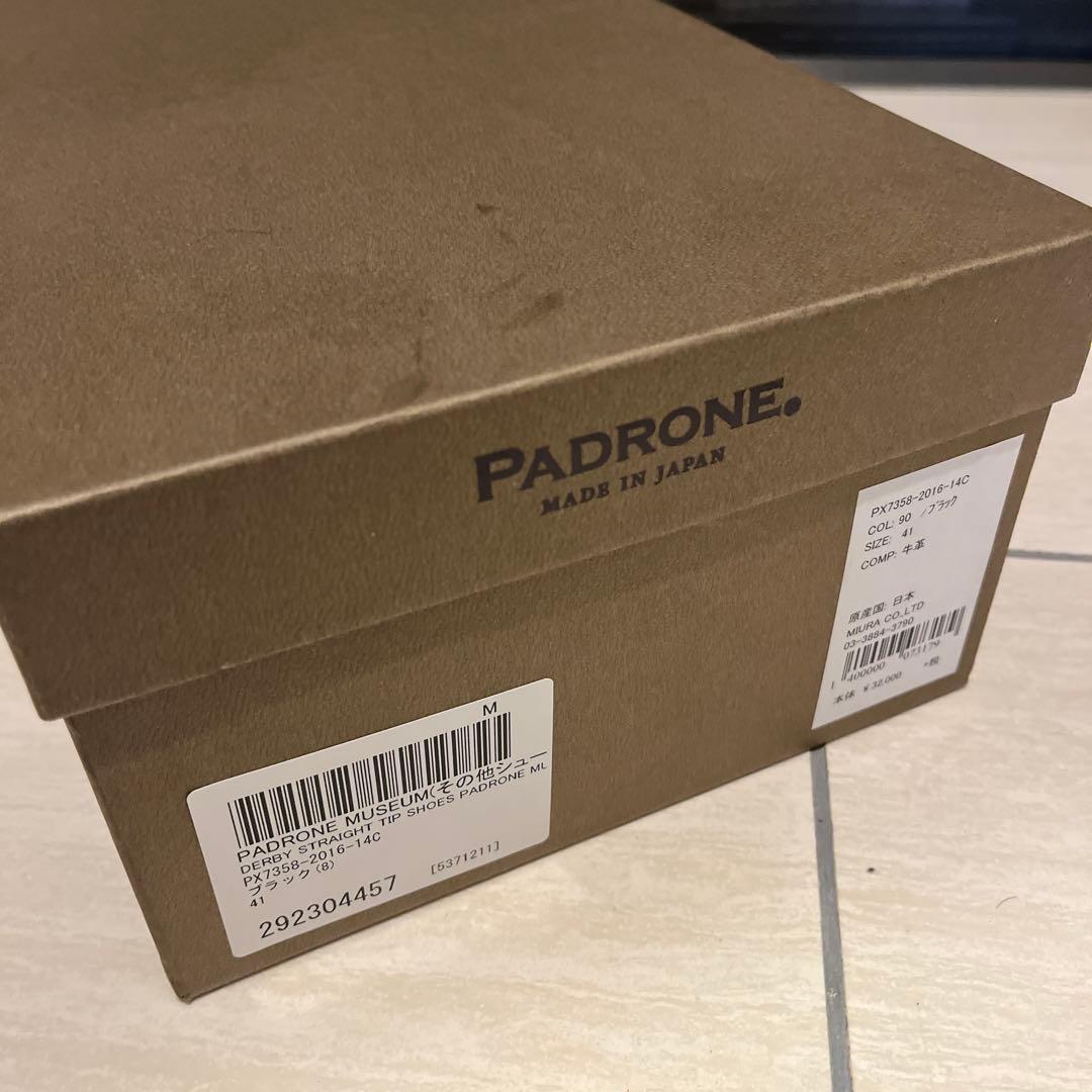 靴 PADRONE DERBY STRAIGHT TIP SHOES