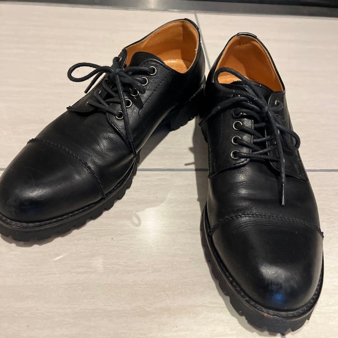 靴 PADRONE DERBY STRAIGHT TIP SHOES
