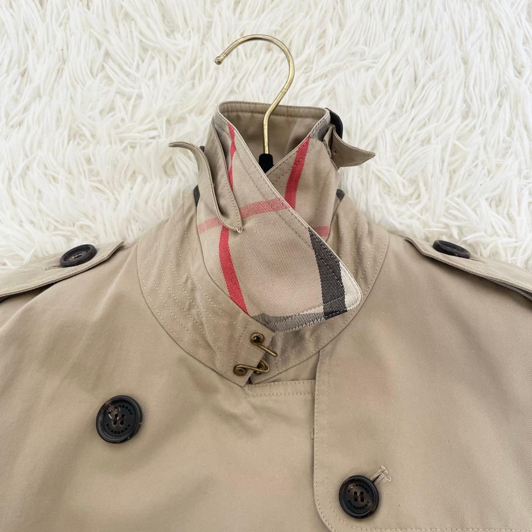美品　バーバリー　ケンジントン　トレンチコート　メガチェック　ハニーベージュ　M