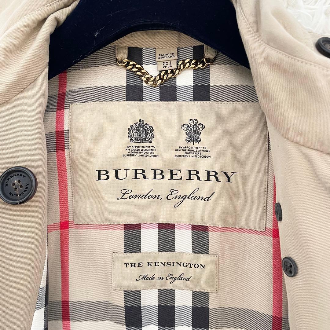 美品　バーバリー　ケンジントン　トレンチコート　メガチェック　ハニーベージュ　M