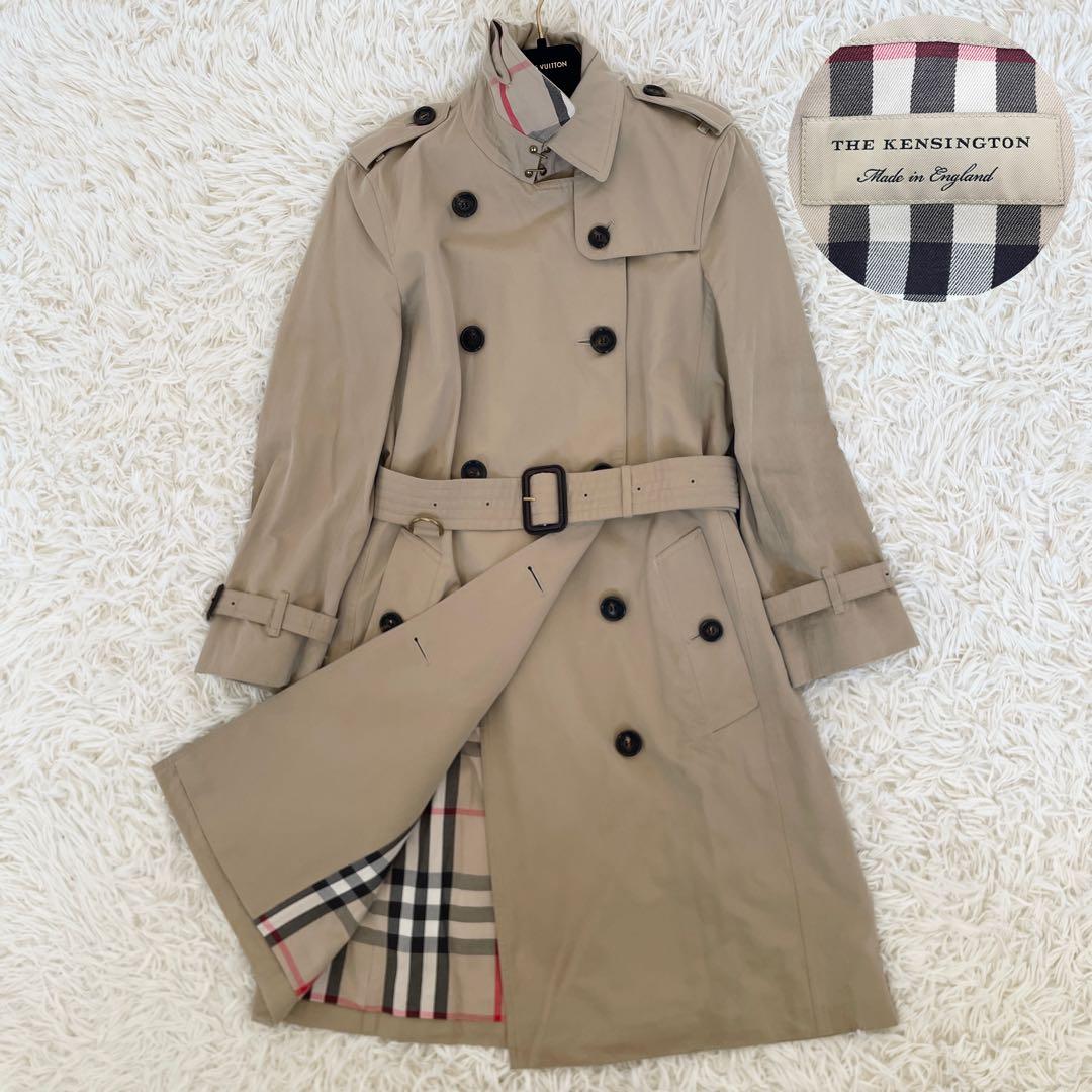 美品　バーバリー　ケンジントン　トレンチコート　メガチェック　ハニーベージュ　M