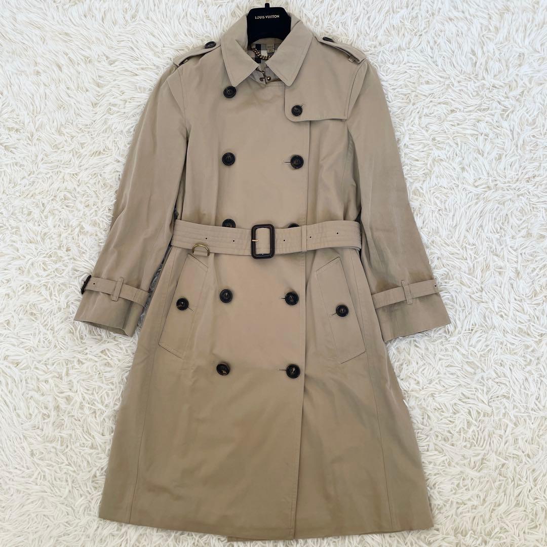 美品　バーバリー　ケンジントン　トレンチコート　メガチェック　ハニーベージュ　M