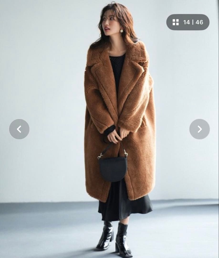 新品タグ付　SAISON DE PAPILLON ロングボアコート　ZARA