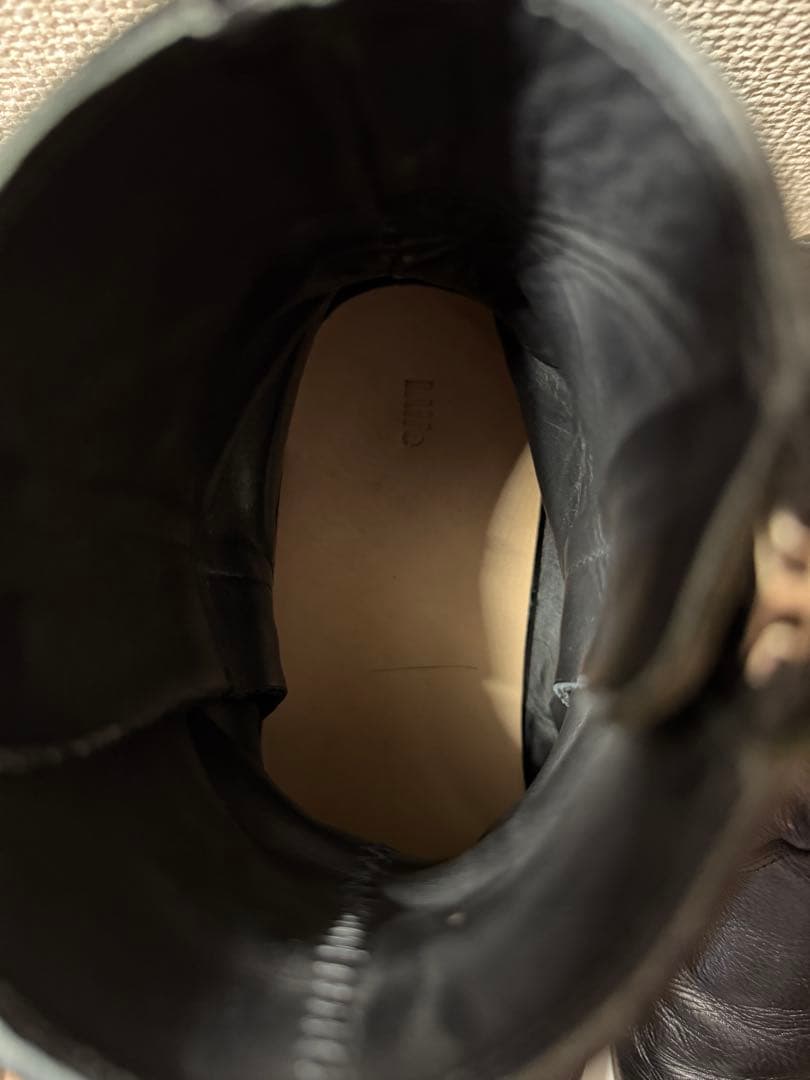 靴 LIDNM Llife SLIGHT SQUARE ZIP BOOTS