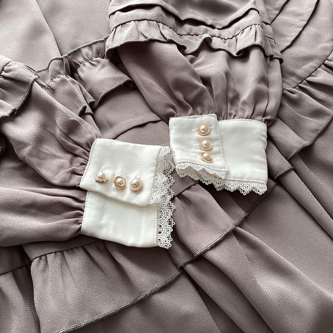 axes femme kawaii アンティークドールワンピース　グレー