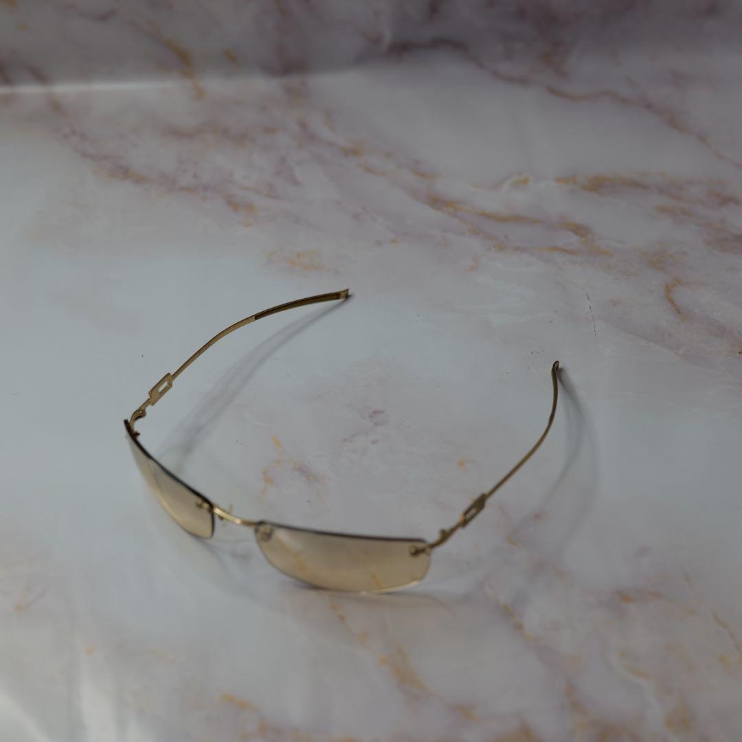 GUCCI グッチ ラインストーン Y2K リムレス サングラス ケース付き