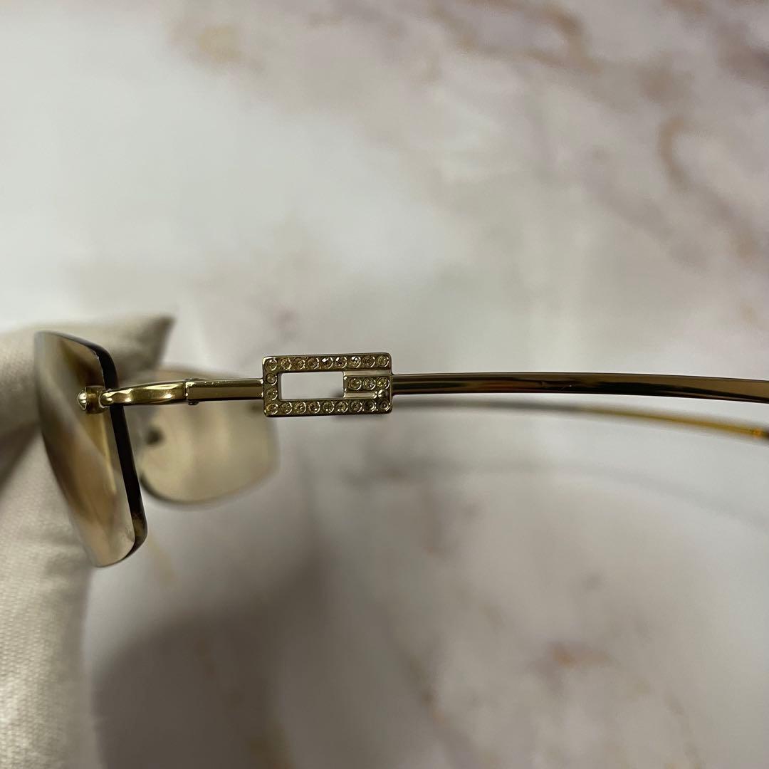 GUCCI グッチ ラインストーン Y2K リムレス サングラス ケース付き