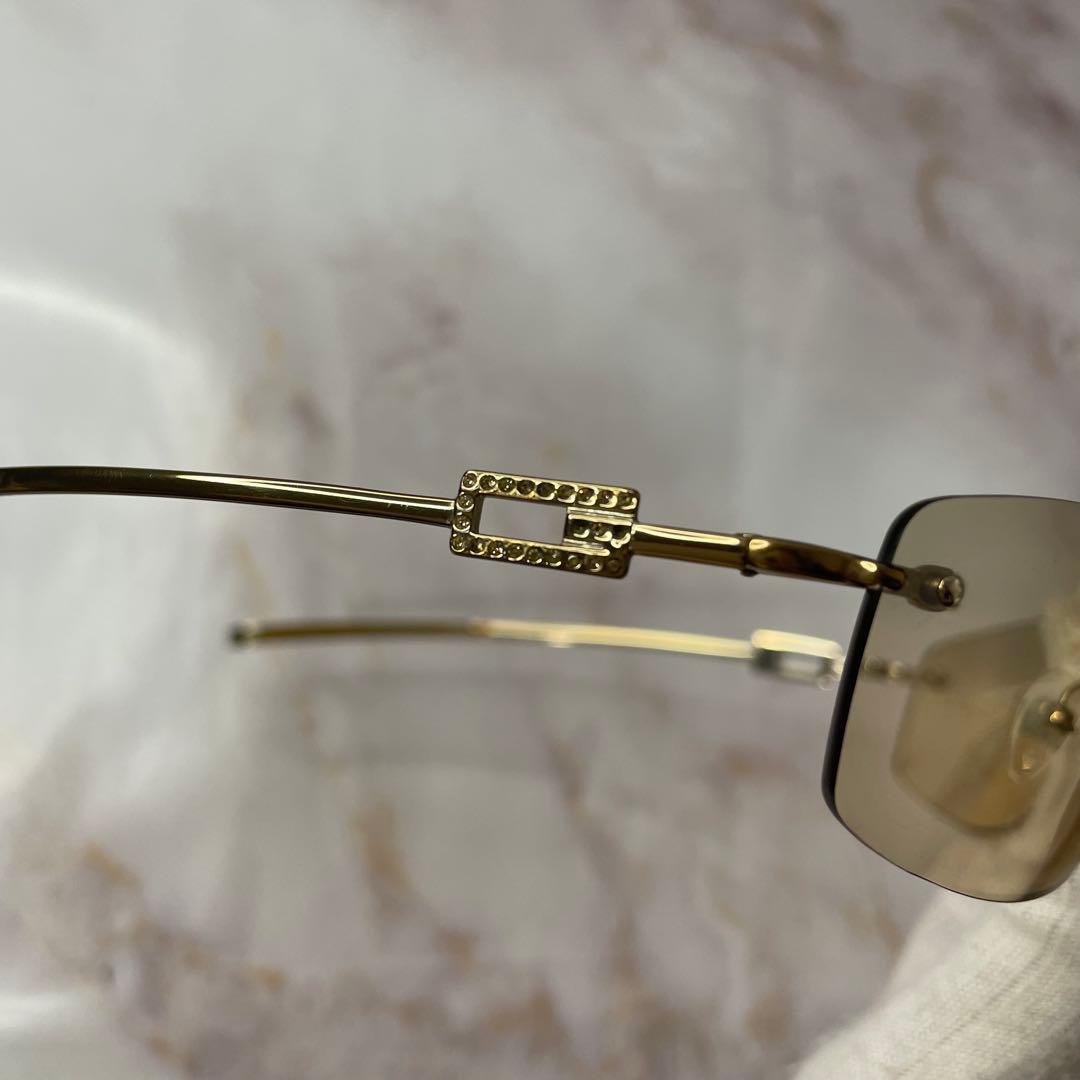 GUCCI グッチ ラインストーン Y2K リムレス サングラス ケース付き