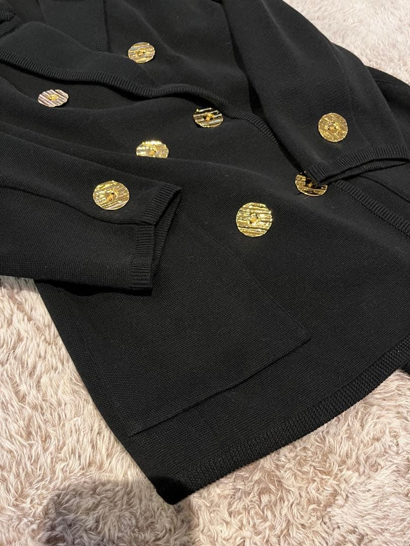 YVES SAINTLAURENT イヴサンローラン極美品　ニット紺ブレ金ボタン