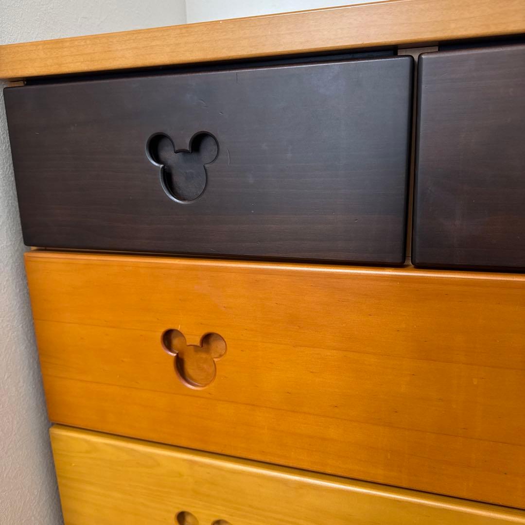 ミッキーマウス取っ手の5段チェスト　ミッキータンス