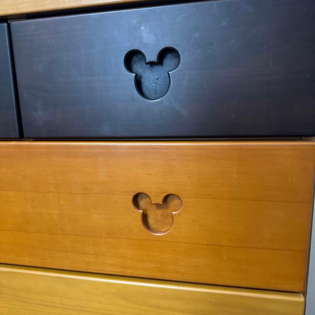 ミッキーマウス取っ手の5段チェスト　ミッキータンス