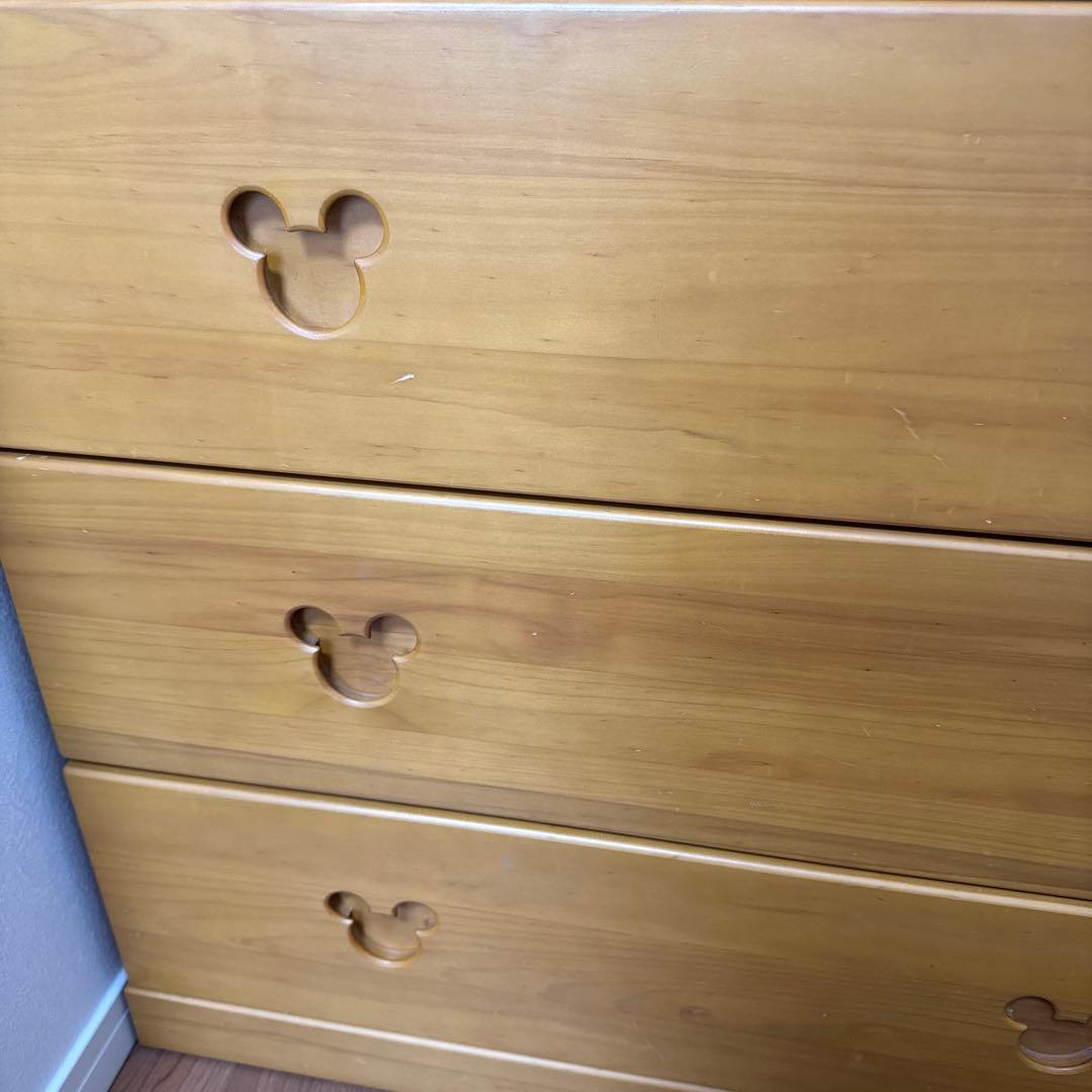 ミッキーマウス取っ手の5段チェスト　ミッキータンス