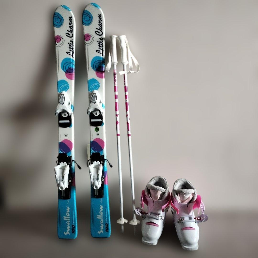 子供スキー　3点セット　スキー板　ストック　スキーブーツ