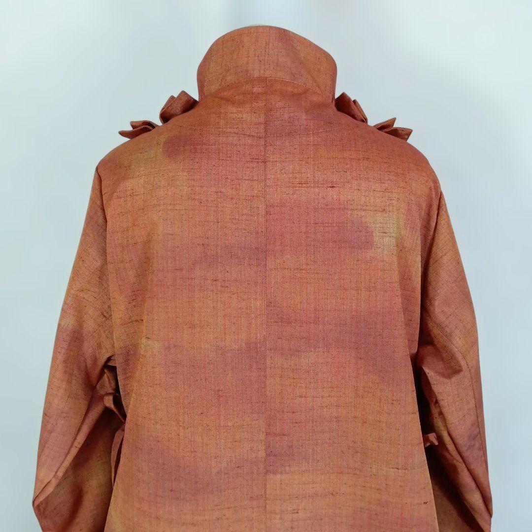 314　手染め大輔　着物リメイク　紬　ワンピース　Ｌ〜フリーサイズ