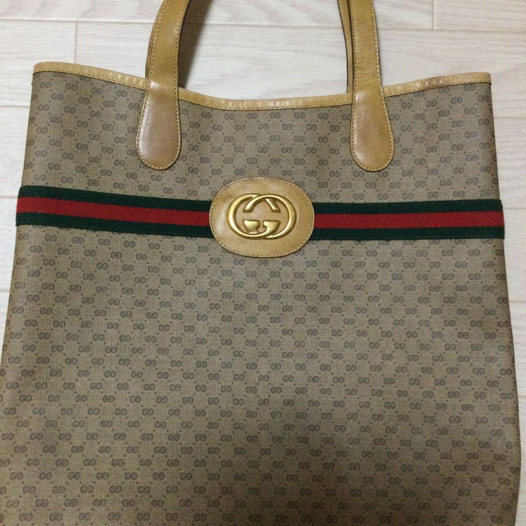 希少 GUCCI オールドグッチ シェリーライン トートバッグ ショルダーバッグ