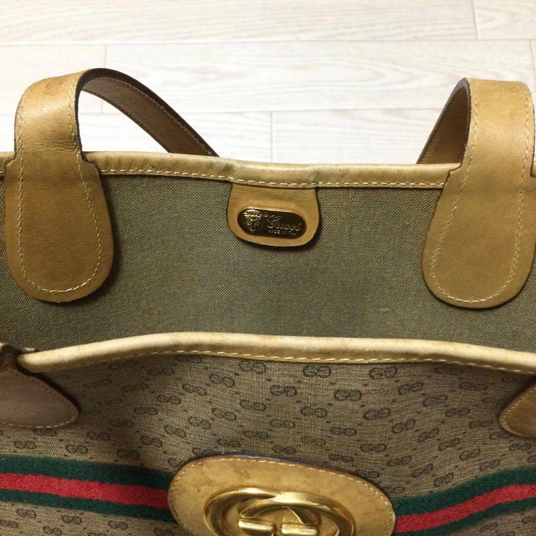 希少 GUCCI オールドグッチ シェリーライン トートバッグ ショルダーバッグ