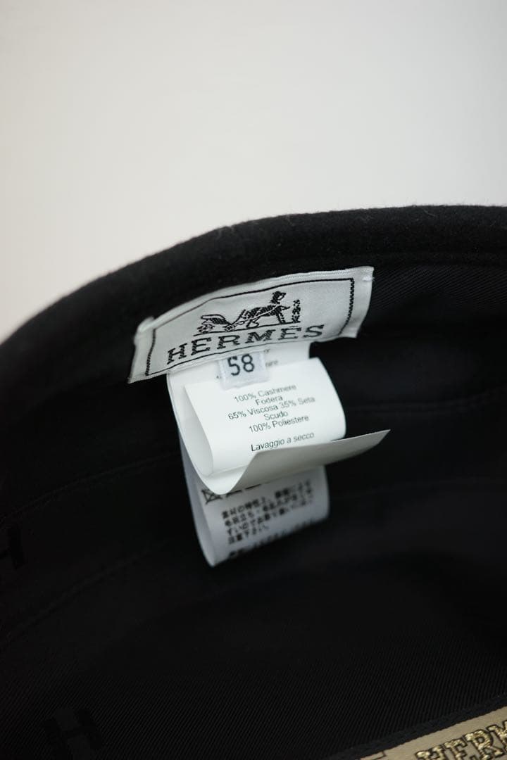 HERMES エルメス ベレー帽 ブラック 58 イタリア製 正規品 箱付き