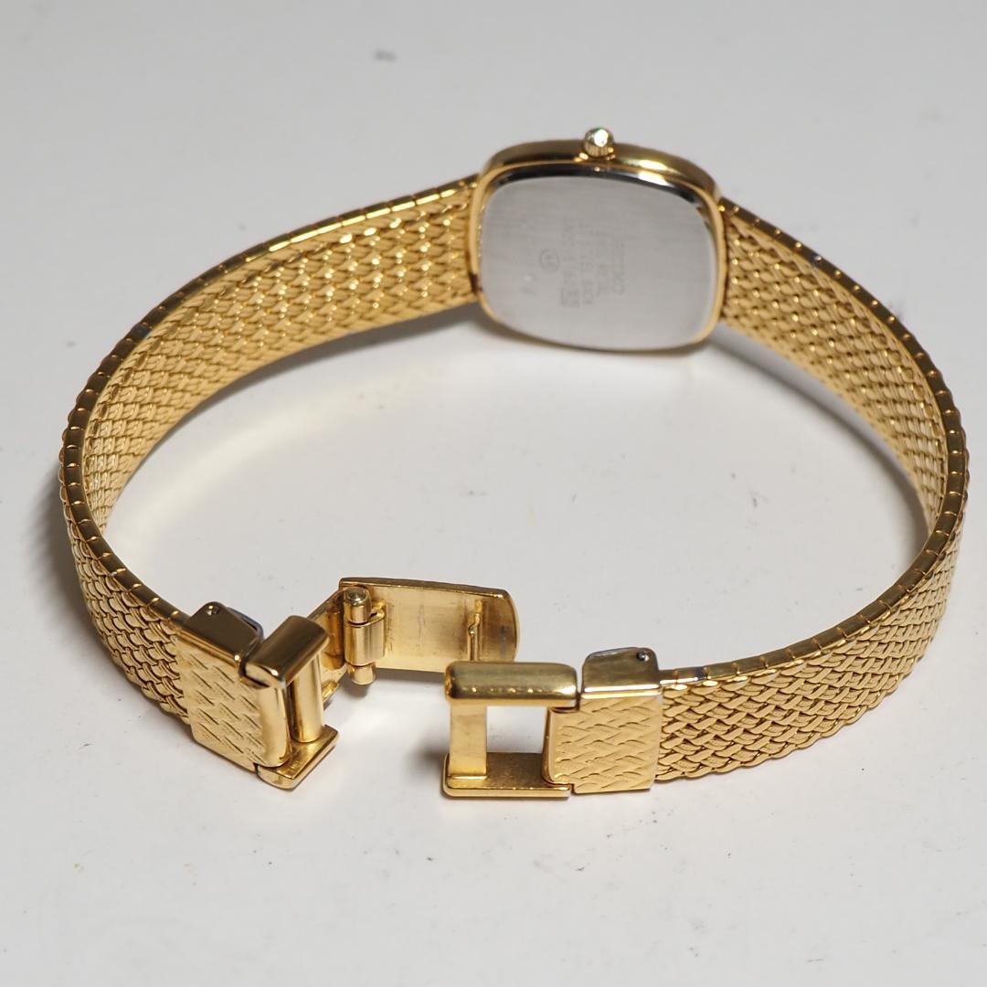 美品 エクセリーヌ セイコー SEIKO 1Pダイヤ スクエア 腕時計 H347