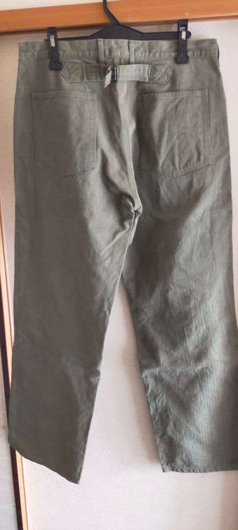 クッシュマン　ヘリンボーンベイカーパンツ　サイズ36✕34　オリーブ