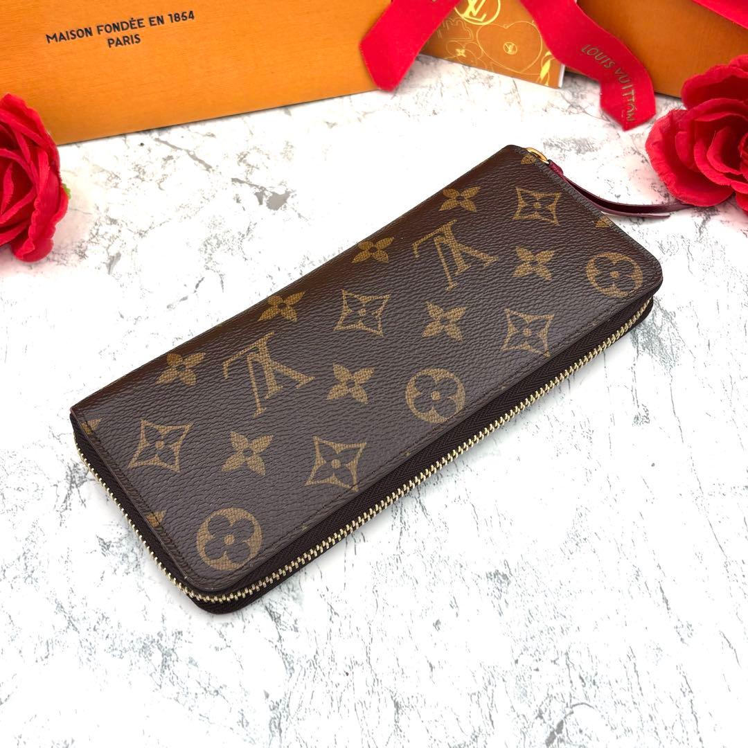 【未使用級】 ルイヴィトン モノグラム クレマンス フューシャ 長財布
